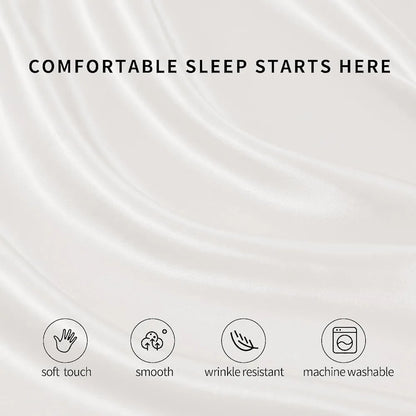 Cloth Fusion Satin Elastic Fitted Bedsheet for Double Bed King Size with 2 Pillow Covers White H603 280 TC