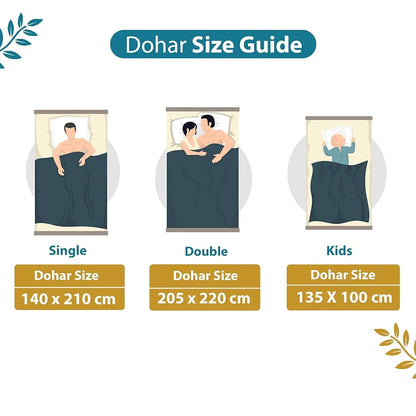 Divine Casa Floret 100% Cotton Single Dohar 120 GSM Soft & Lightweight Throw Blanket Colour Woody Petals