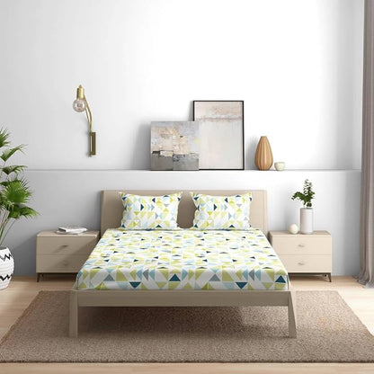 Wakefit Bedsheet For King Size Bedsheet King Size Bed Cotton 2 Pillow Covers Elastic Fitted Sheet Maze Multicolor