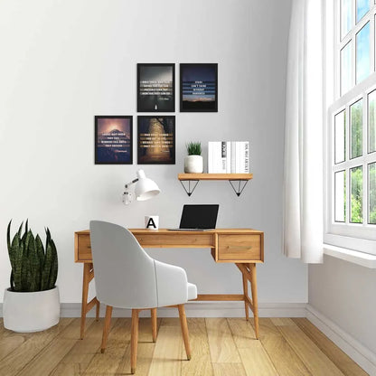 ArtX Paper Motivational Quotes Only those who Risk Wall Art Painting Framed Set of 4