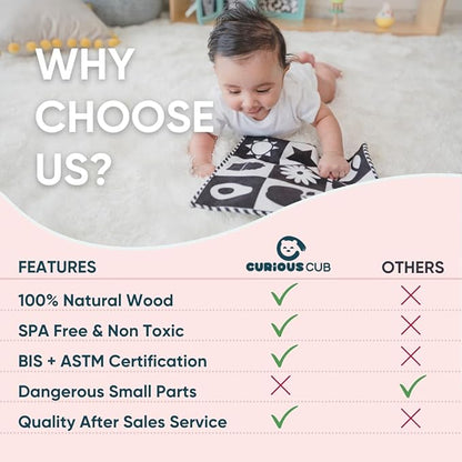 Curious Cub Montessori Ball Tracker | Baby Wooden Toys for Early Development | Fine Motor Skills & Sensory Toys for Kids