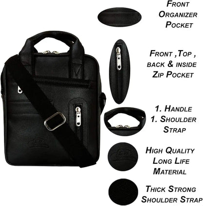 Leather World PU Leather Sling Bag Men Cross Body Travel Office Business Messenger Women  