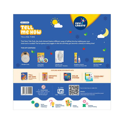 Fevicreate DIY Learn Time Kit craft materials provided 7 craft activities board games and puzzles All in one solution art and craft kit Learn to read time easily Ideal gift for girls and boys 5+ years