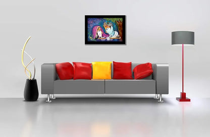 Lifehaxtore Krishna Radha Art Framed painting Abstract Art - Radha Krishna Model 1