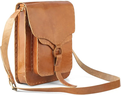 Goatter Genuine Leather Handmade 11" Shoulder Cross body Travel Messenger Bag for Unisex