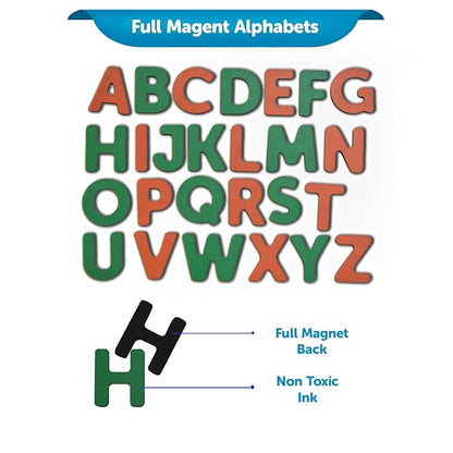 Mini Leaves 26 Wooden Magnetic Alphabet in a Box| Capital ABCD Magnetic Letters | ABC Learning Toys for Kids