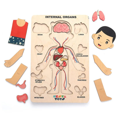 NESTA TOYS Montessori Learning Wooden Puzzle | Human Body Anatomy Puzzle for Kids  | Gift for Boys & Girls Ages 3 4 5 6 Years