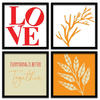 Kotart Love Family Quotes Frames for Wall Decor Set of 4