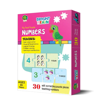 The Book Tree Bright Brain Numbers 30 Piece Jigsaw Puzzle for Preschoolers, Educational Toy for Learning 123, Gifts for Kids Ages 3 to 6 by Majestic Book Club