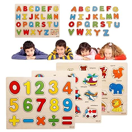 FunBlast Wooden Colorful Learning Educational Board for Kids with Knobs Educational