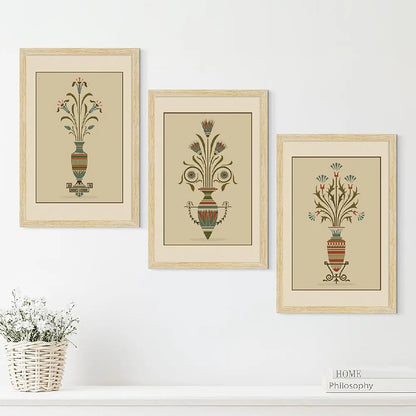 ArtX Paper Vintage Paintings with Frame Set of 3