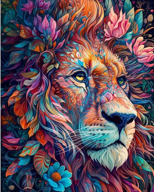 TULIP N TURTLE Leo Diy Acrylic Paint By Number Kit For Adults Kids Beginner Number Painting Kit Diy Canvas Painting By Number Wall Decoration Diy Painting Kit For Adults,Multi-Coloured