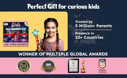 Butterfly EduFields 100+ STEM Engineering Project Kit for Girls Ages 8 10 12 15 Years | Ultimate DIY Science Experiments for Kids | Educational Engineering Toys Best Birthday Gift idea