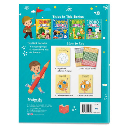 2000 Dotted Colouring Fun I Things Around Us Colouring Sticker Book for Kids Age 4+ I Packed with 2000 Stickers I 16 Pages + 4 Sticker Sheets I Fun Preschool Activity Book by Majestic Book Club