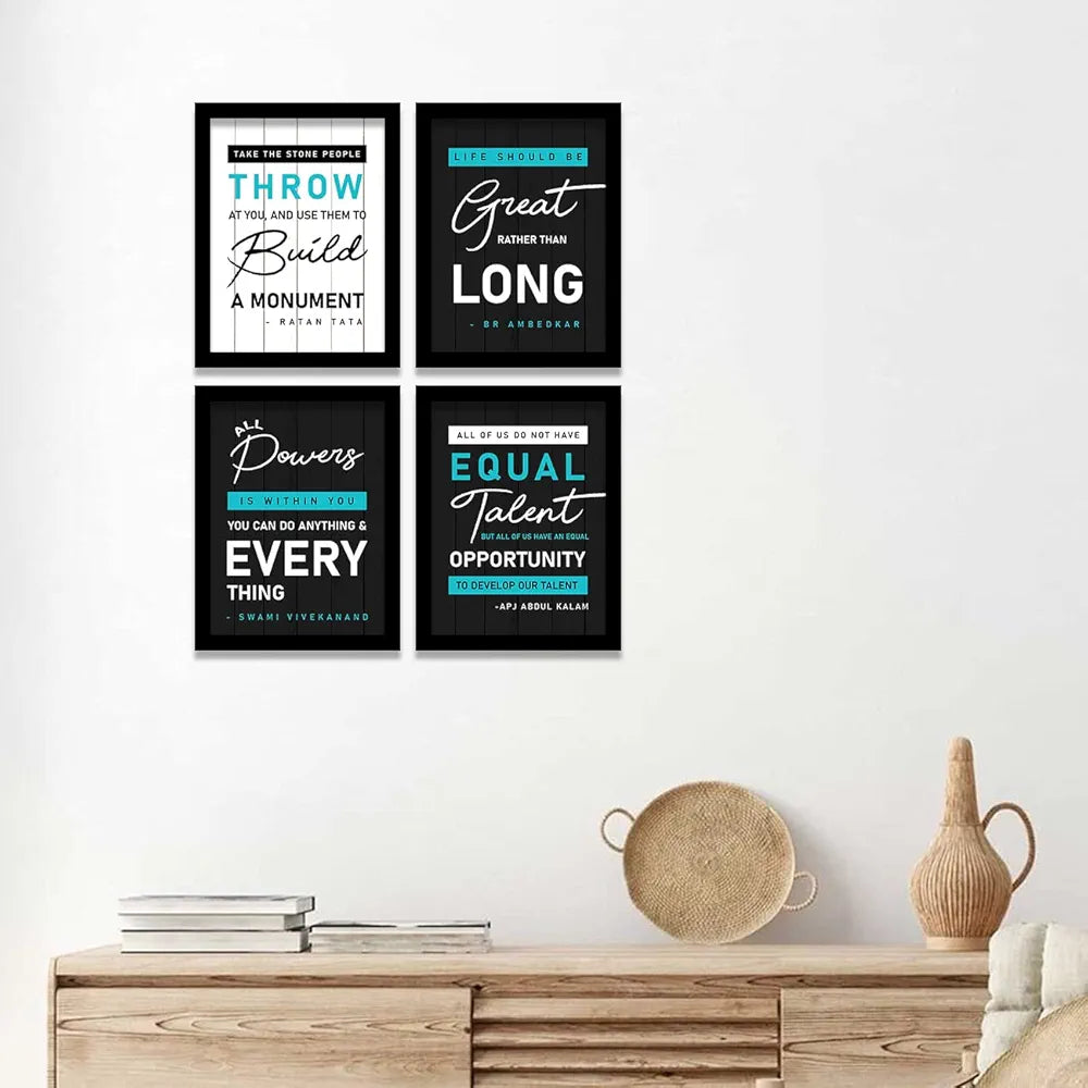 kotart Take the Stone Quotes Framed Posters Inspirational Quotes Posters with Frame for Living Room