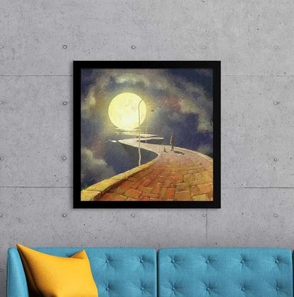 ArtX Way To Moon Big Canvas Painting For Bedroom Living Room