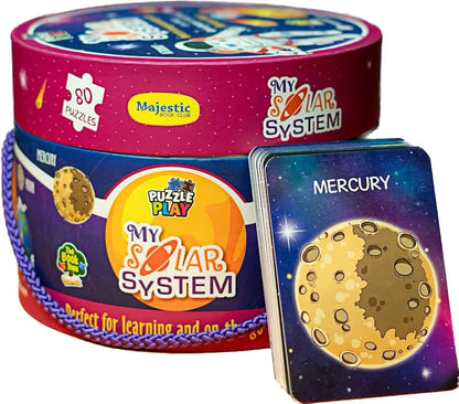 The Book Tree My Solar System Puzzle for Kids – 80 Puzzle Pieces & 25 Double-Sided Flashcards | Fun & Educational Space Toy for Kids Ages 5+ | Learning Aid for Boys & Girls