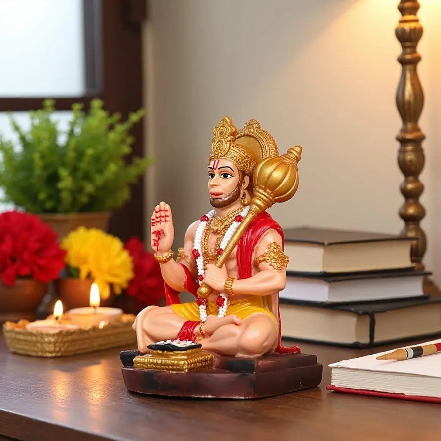 Unovate Lord Hanuman Idol for Car Dashboard - HumanBody Colour