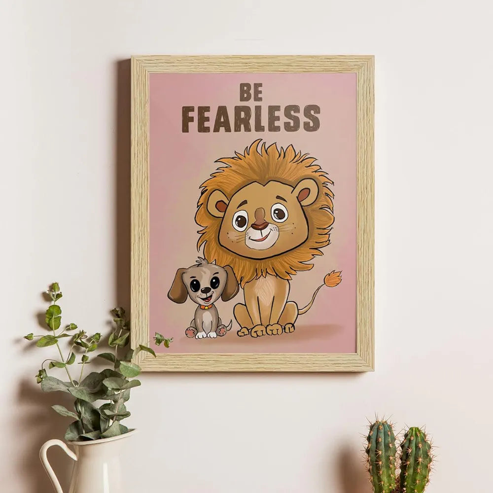ArtX Wall Motivational Paintings Cute Animals Art Set Of 4