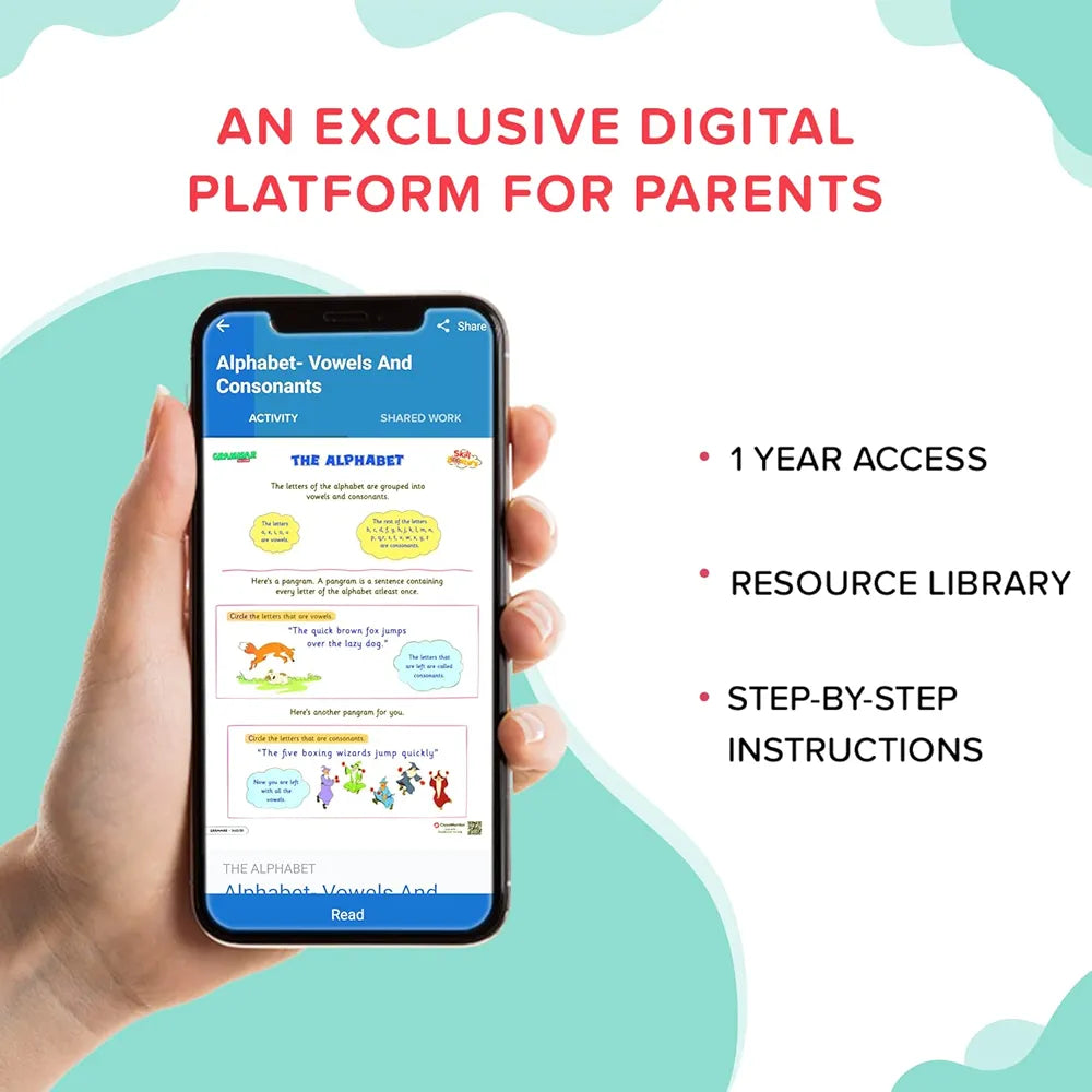 ClassMonitor English Grammar Learning Kit with Free Mobile App | Practice Workbook Educational Kit | Skill Booster Activity for Language Learning Nouns, Adjectives for Kids