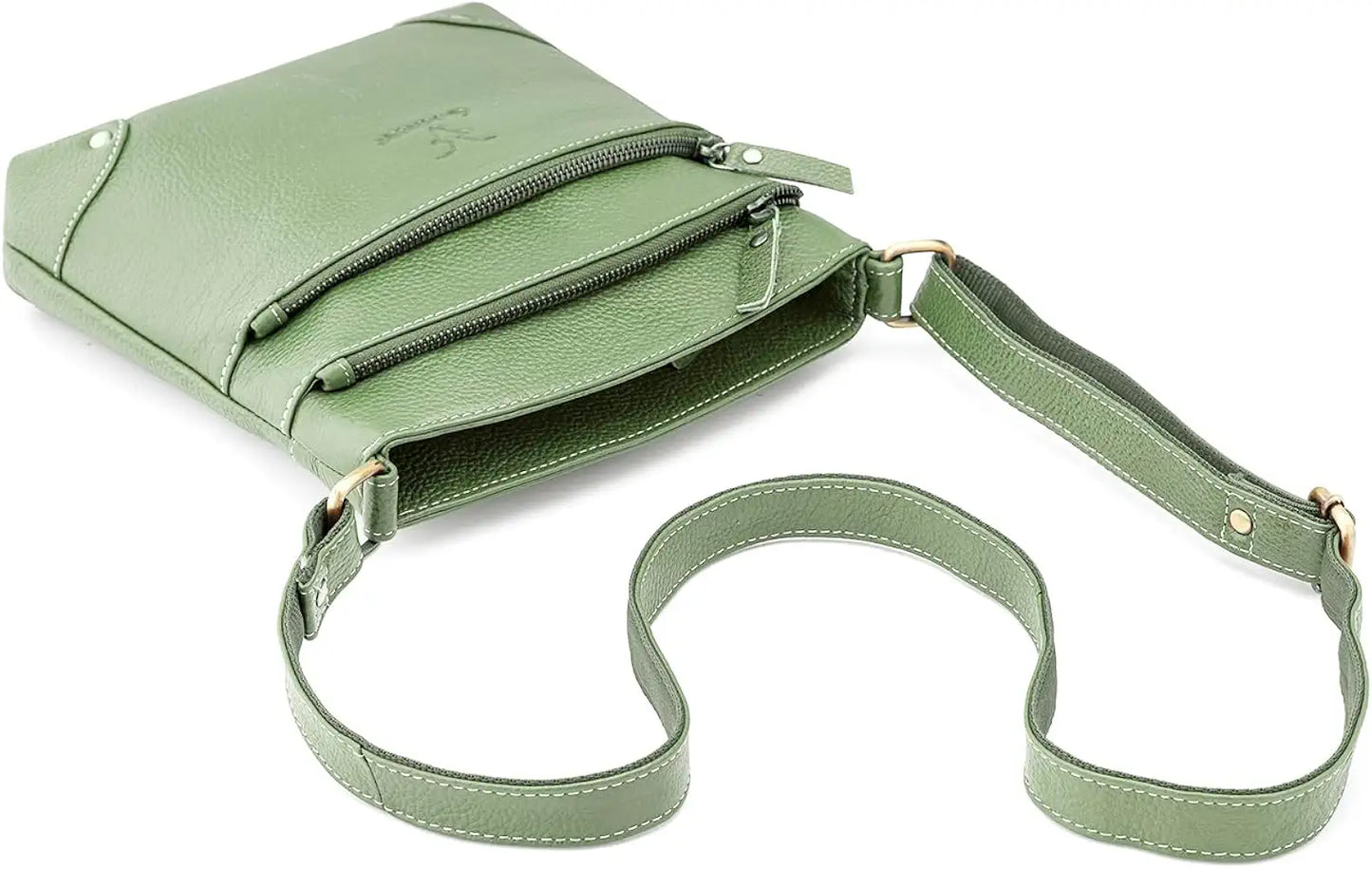 Goatter Genuine Leather 9.5" Inch Sling Cross-BodyBag for Girls And Women,