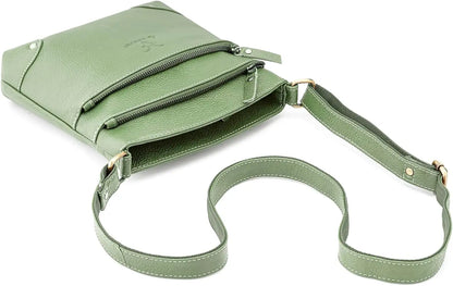 Goatter Genuine Leather 9.5" Inch Sling Cross-BodyBag for Girls And Women,