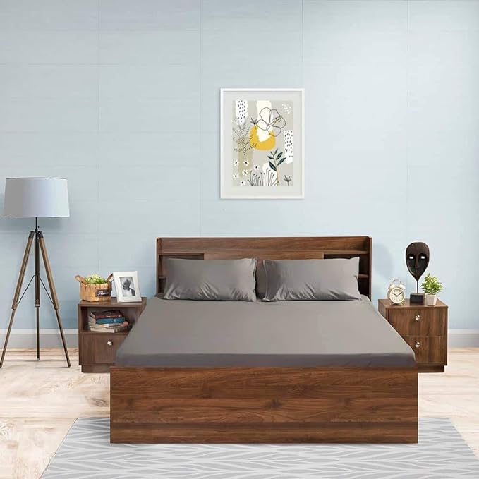 Wakefit Bedsheet for King Size Bedsheet King Size Bed Cotton 2 Pillow Covers Elastic Fitted Sheet Grey Colour