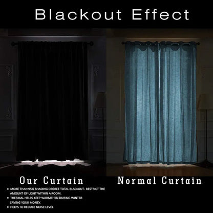 Cloth Fusion Blackout Door Curtains 7 Feet Long Set of 2 Grey Colour