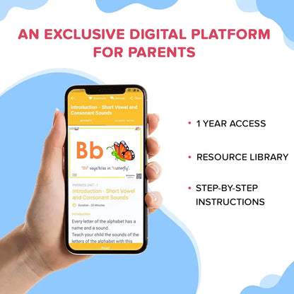 ClassMonitor Phonics Learning Kit with Free Mobile App | 26 Alphabet Flashcards with 100+ Sight Words Flashcards | 24+ Long & Shot Vowel Worksheets | for Kids, Children's Boys Girls Age 3 Years