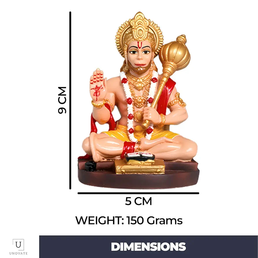 Unovate Lord Hanuman Idol for Car Dashboard - HumanBody Colour