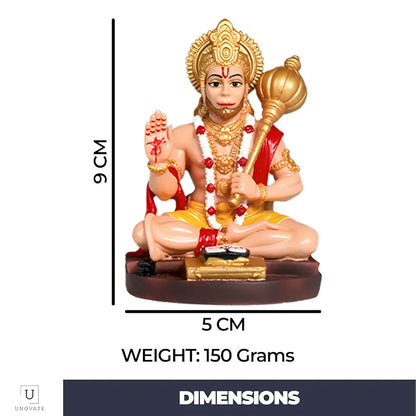 Unovate Lord Hanuman Idol for Car Dashboard - HumanBody Colour
