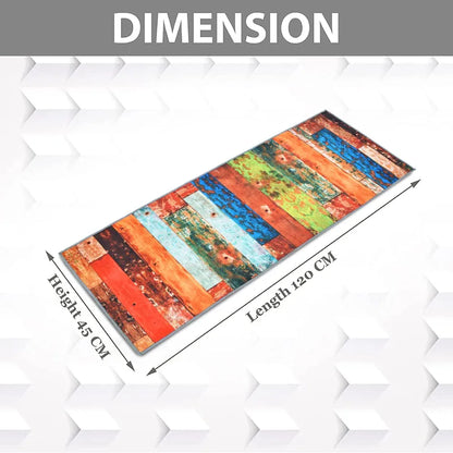 Ishro Home 3d Printed Bedside Runner Carpet Anti Skid For Home Kitchen Colour Stripes