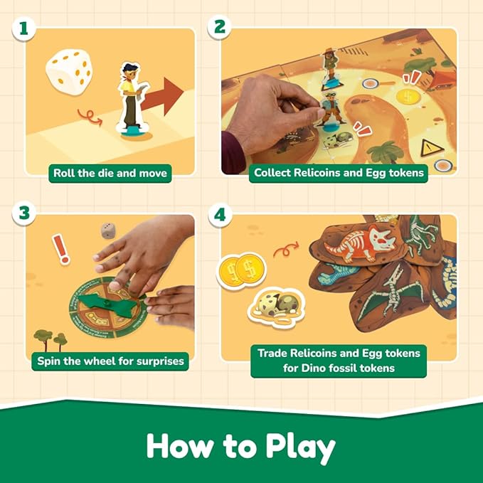 Bloomingo Board Game - Dino Discovery | Exciting Dinosaur Fossil Exploration Game for Kids & Adults