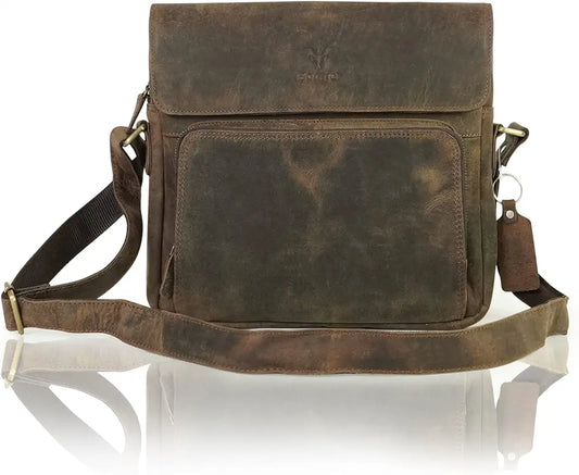 Goatter Men's Hunter Leather 12 Inch Messenger Bag [GTHT-11]