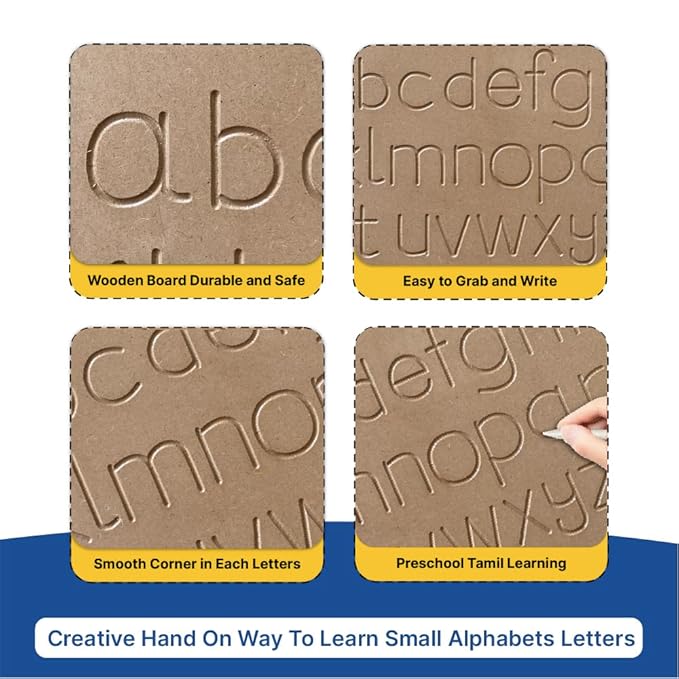 Mini Leaves Montessori Wooden Small Letter Alphabet Tracing Board | Tracing Letters for Kids