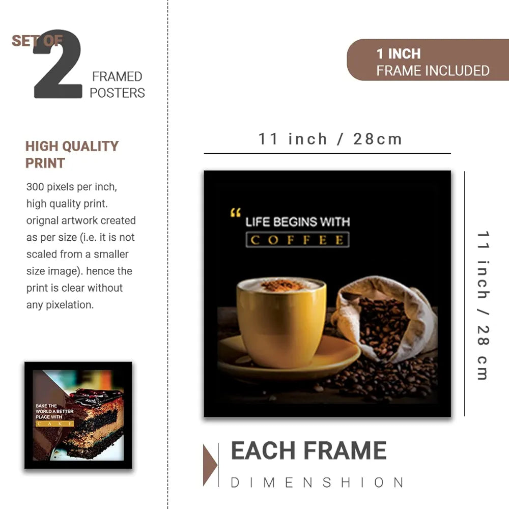 Kotart Kitchen Quotes Love Fades Posters Wall Paintings set of 8