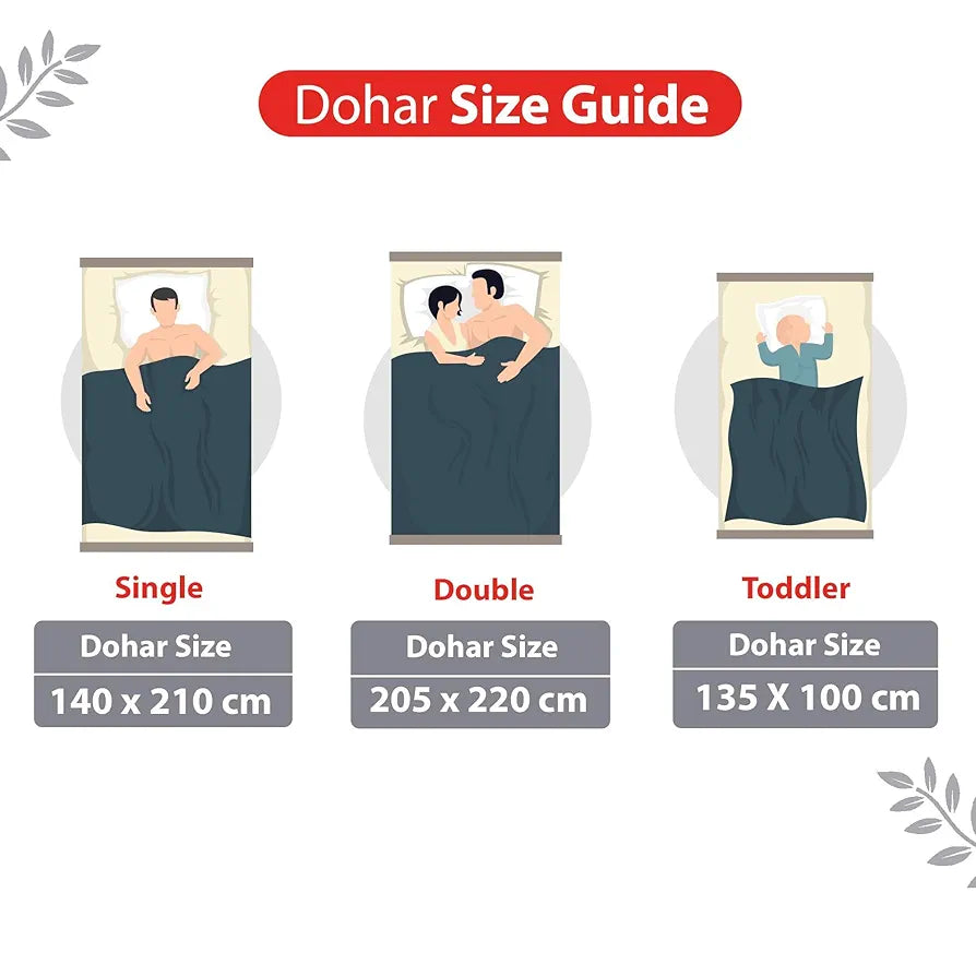 Divine Casa Floret 100% Cotton Single Dohar 120 GSM Soft & Lightweight Throw Blanket Colour Royale