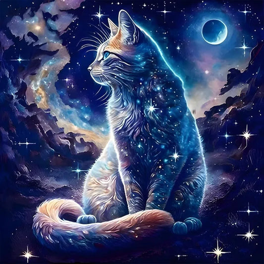 TREXEE 5D Diamond Painting Kit for Adults & Kids, 30 * 40cm DIY Paint by Numbers Kit DIY Diamond Painting by Numbers Kit Cross Stitch Pictures Gift for Kids & Adults DIY Cat Painting 