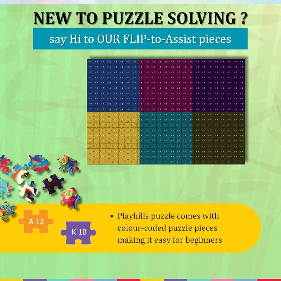 Playhills Spirit Animal The Bambootiful Panda Wooden Jigsaw Puzzle  for Children and Adults 13+ Years| Perfect Puzzle for Party and Family Activity Games