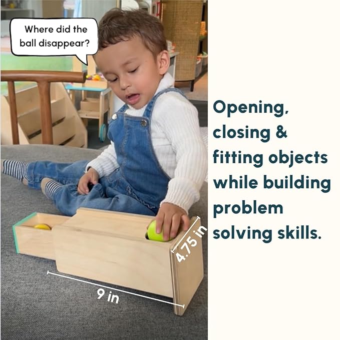 Curious Cub Montessori Object Permanence Box With Drawer | Educational Toys for Early Development for Toddlers