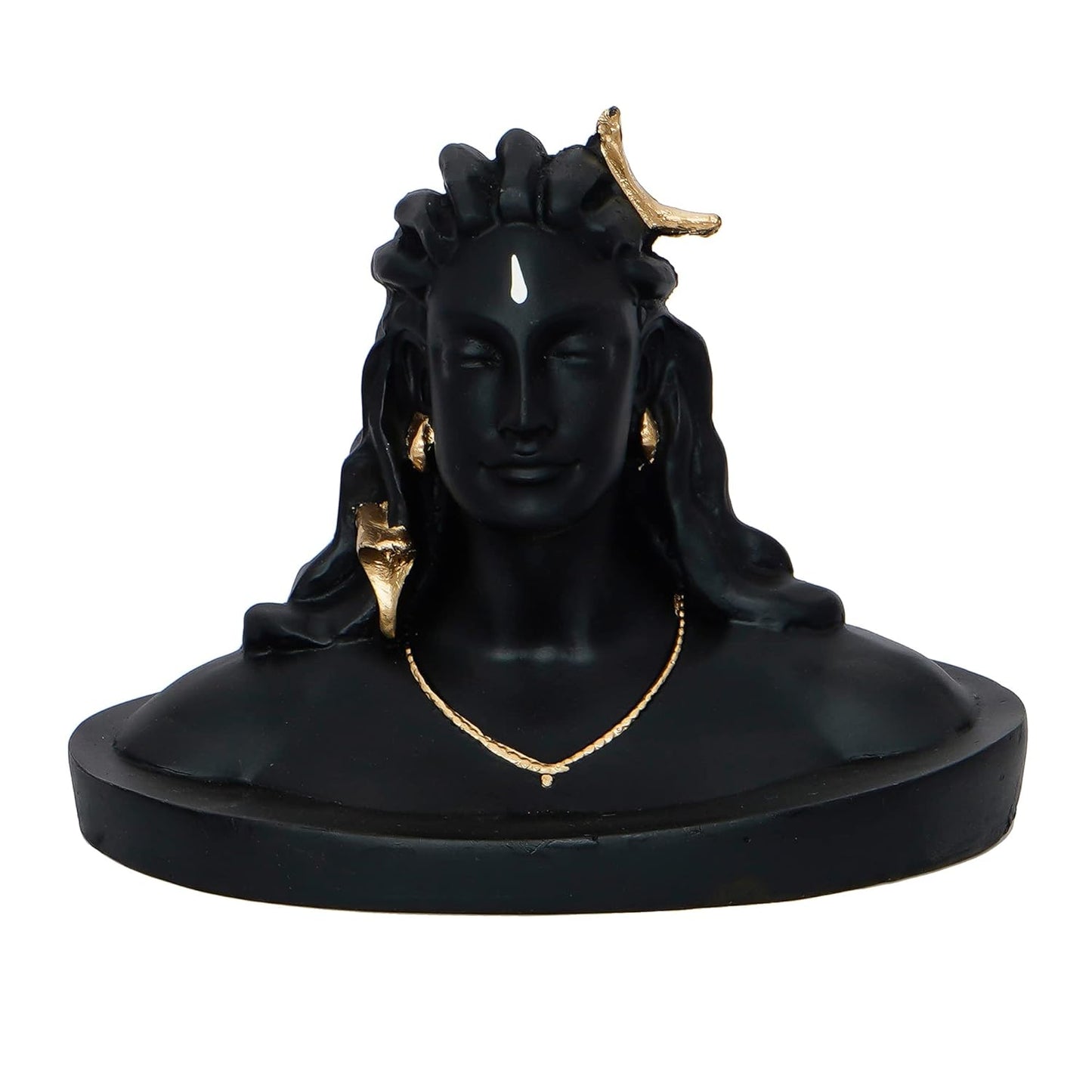 Ecraftindia Black Resin Handcrafted Adiyogi Shiva Statue for Car Dashboard | Lord Shiva Idol for Home
