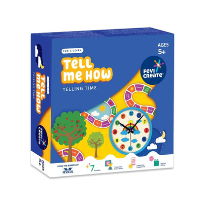 Fevicreate DIY Learn Time Kit craft materials provided 7 craft activities board games and puzzles All in one solution art and craft kit Learn to read time easily Ideal gift for girls and boys 5+ years