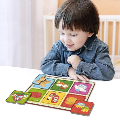 Mini Leaves 2 Piece Wooden Jigsaw Puzzle Set of 6 | Montessori Early Educational Pre School Puzzle Toys for Kids