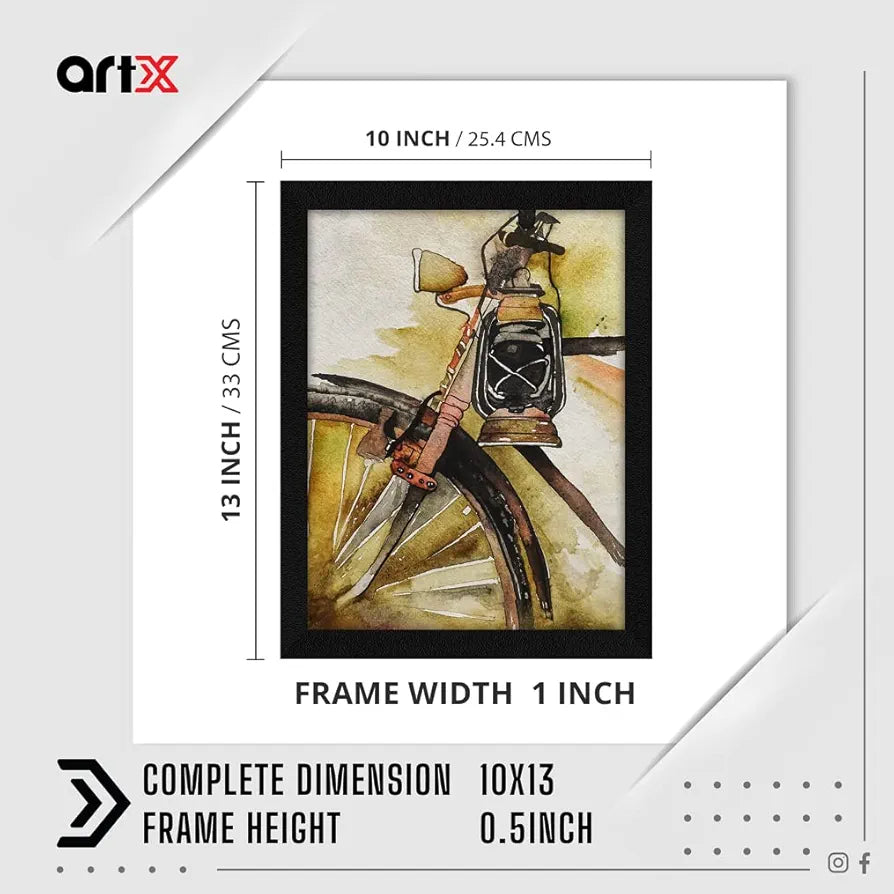 ArtX Paper Vintage Cycle Frame Wall Art Painting
