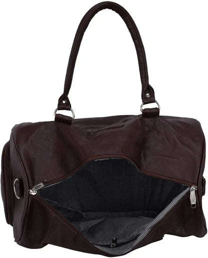 Leather World Duffle Bag for Travel with Shoe Pocket for Men and Women Made of Textured Leatherette with Detachable Shoulder Strap Cabin Bag 