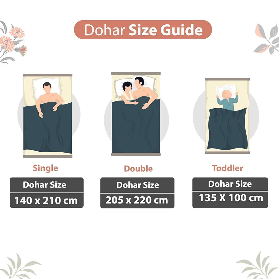 Divine Casa Floret 100% Cotton Single Dohar 120 GSM Soft & Lightweight Throw Blanket Colour Floral Blush