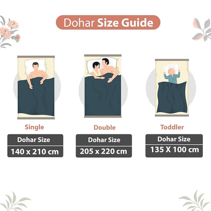 Divine Casa Floret 100% Cotton Single Dohar 120 GSM Soft & Lightweight Throw Blanket Colour Floral Blush
