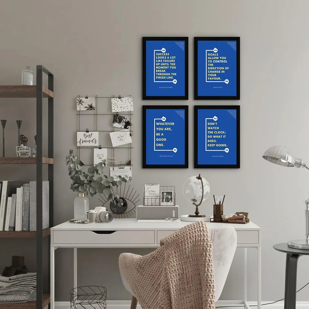 ArtX Paper Sales Business Marketing Motivational Quotes Wall Frames AXF00182-MOT Set of 4