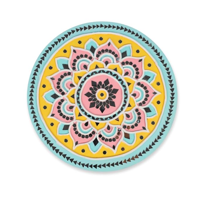 Hobby India Diy Lippan Art Mandala Painting and Craft Kit - Complete Set With Wooden Mandala Board | Mandala Design