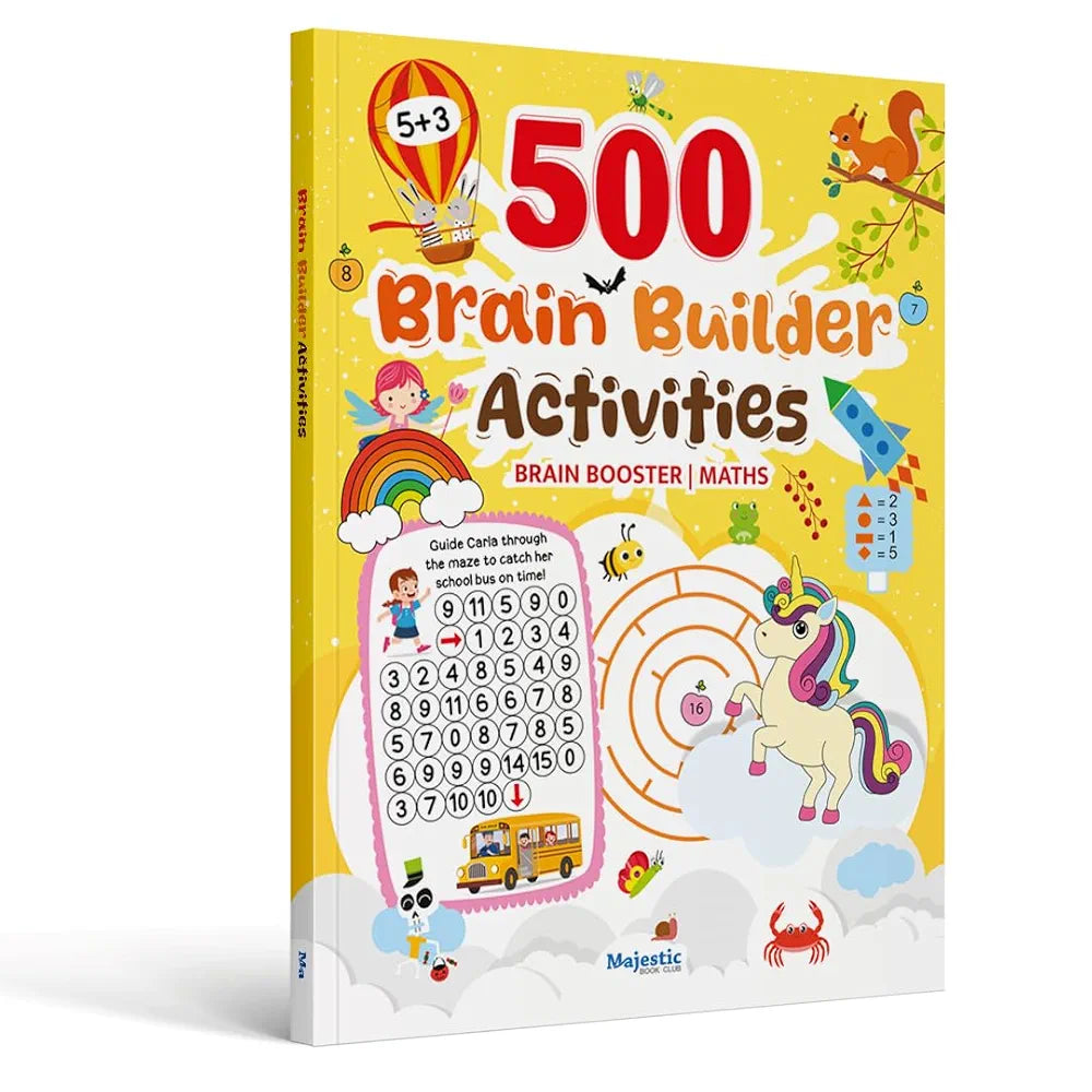 500 Brain Builder Activity Book for Kids Age 4+ | Maths & Brain Booster Activities | Early Learning Workbook with Matching Games, Puzzles, Number Activities & More